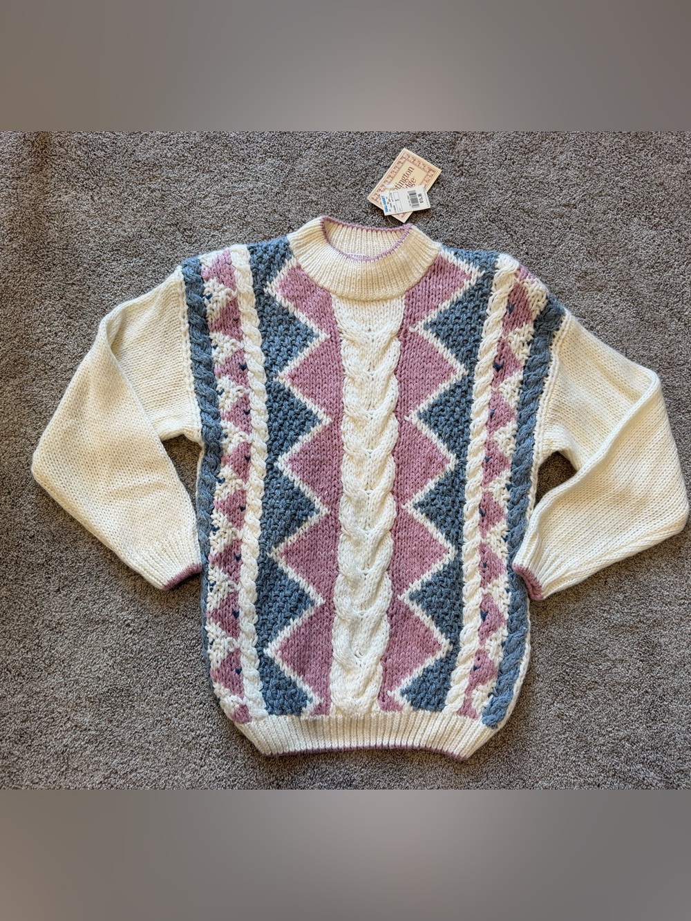 NEW Women’s Vintage Cottagecore Huntington Ridge Hand Knitted Sweater Size Small